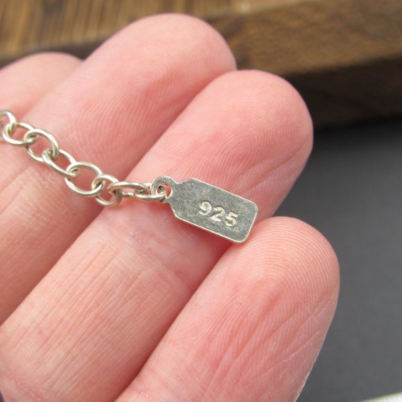 18" Sterling Silver Various Stones Heart Necklace Vintage - Picture 6 of 9